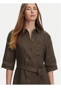 Max Mara Sukienka koszulowa Salute 2516221028 Zielony Regular Fit. Kolor: zielony. Materiał: len. Typ sukienki: koszulowe #3