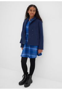 bonprix - Sukienka koszulowa z flaneli. Kolor: niebieski. Typ sukienki: koszulowe #3