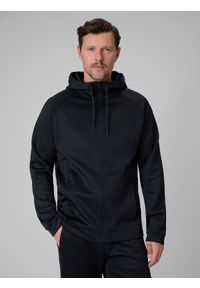 4f - 4F Bluza treningowa regular szybkoschnąca męska - czarna M. Okazja: na co dzień. Kolor: czarny. Długość rękawa: raglanowy rękaw. Styl: casual, sportowy #1