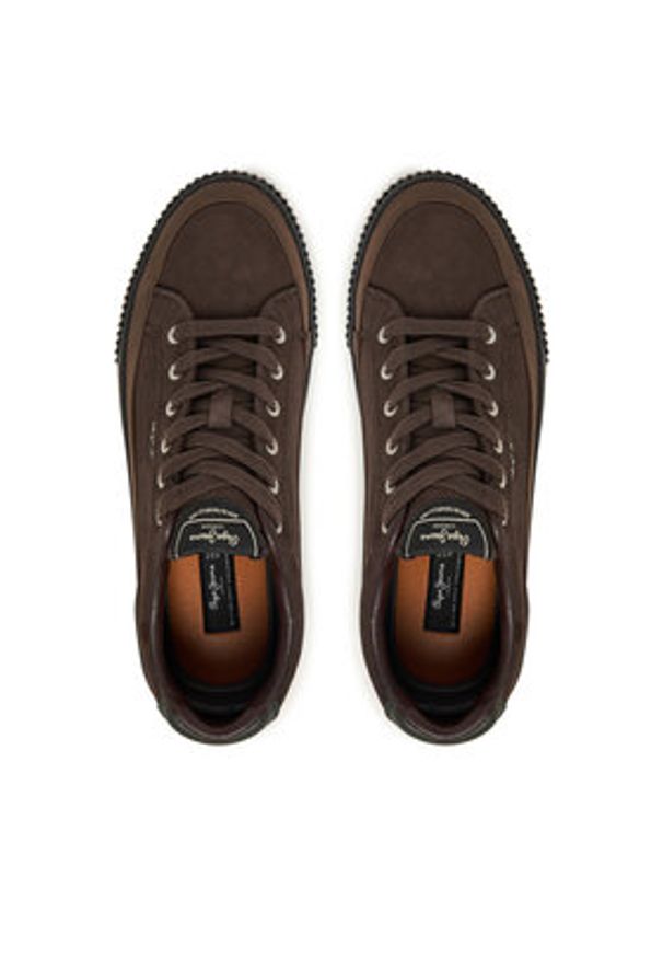 Pepe Jeans Sneakersy Ben Evolution M PMS300001 Brązowy. Kolor: brązowy. Materiał: zamsz, skóra