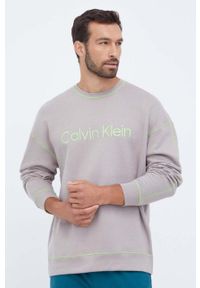 Calvin Klein Underwear bluza bawełniana lounge kolor szary z nadrukiem. Kolor: szary. Materiał: bawełna. Wzór: nadruk #1