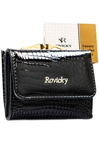 ROVICKY - Mały, czarny portfel damski ze skóry naturalnej z systemem RFID - Rovicky. Kolor: czarny. Materiał: skóra #1