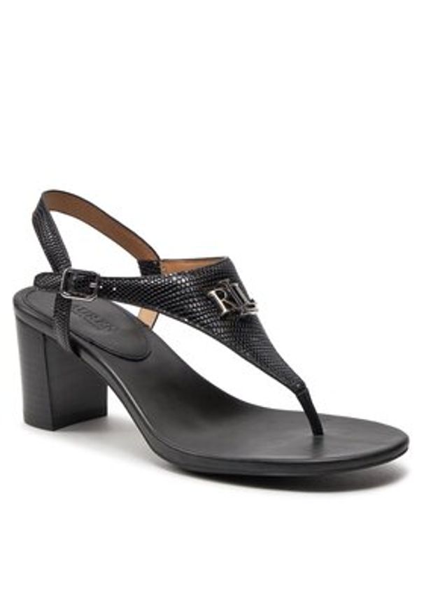 Lauren Ralph Lauren - LAUREN RALPH LAUREN Sandały 802935564001 Czarny. Kolor: czarny. Materiał: skóra