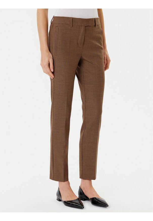 Marella Chinosy Opaco 2523136101 Brązowy Slim Fit. Kolor: brązowy. Materiał: wełna, syntetyk