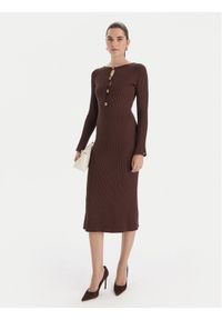Marciano Guess Sukienka dzianinowa 5BGK55 5891Z Brązowy Regular Fit. Kolor: brązowy. Materiał: syntetyk