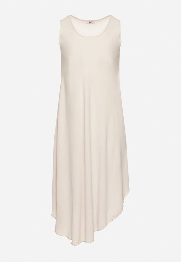 Born2be - Jasnobeżowa Rozkloszowana Sukienka z Bawełną Nairilo. Okazja: na spacer. Kolor: beżowy. Materiał: bawełna. Sezon: lato. Styl: klasyczny, elegancki