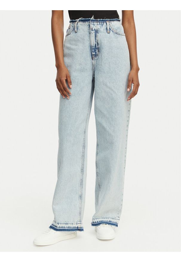 Hugo - HUGO Jeansy Leni 50557022 Niebieski jasny Loose Fit. Kolor: niebieski