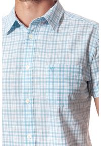 Wrangler - KOSZULA WRANGLER SS 1PKT SHIRT CERULEAN W5881OPVT 112129597. Materiał: bawełna. Styl: klasyczny