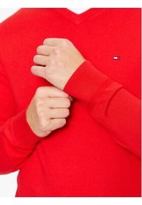 TOMMY HILFIGER - Tommy Hilfiger Sweter MW0MW28047 Czerwony Regular Fit. Kolor: czerwony. Materiał: bawełna #5