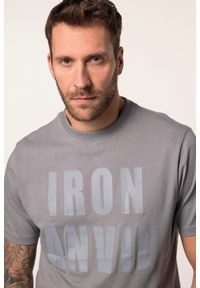 JAY-PI - Męski T-shirt fitness Belly Fit rękaw 1/2 Iron Anvil szybkoschnący. Kolekcja: plus size. Kolor: fioletowy, szary, wielokolorowy. Materiał: materiał, poliester, bawełna. Sport: fitness