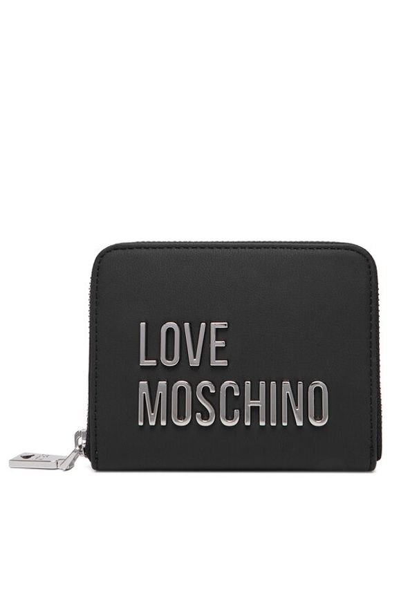 Love Moschino - LOVE MOSCHINO Duży Portfel Damski JC5613PP0NKD000B Czarny. Kolor: czarny. Materiał: skóra