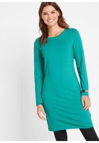 bonprix - Dopasowana sukienka z dżerseju (2 szt.). Kolor: zielony. Materiał: jersey. Długość rękawa: długi rękaw #1