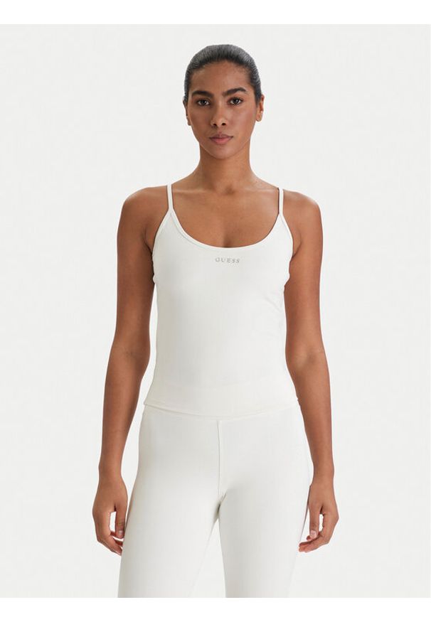 Guess Top V6RP14 KD952 Écru Slim Fit. Materiał: syntetyk