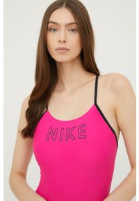 Nike jednoczęściowy strój kąpielowy Cutout kolor fioletowy miękka miseczka. Kolor: różowy. Materiał: poliester, skóra #2