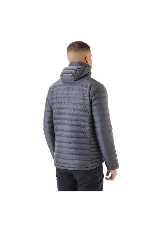 Kurtka puchowa męska Rab Microlight Alpine Jacket z kapturem. Typ kołnierza: kaptur. Kolor: szary. Materiał: puch