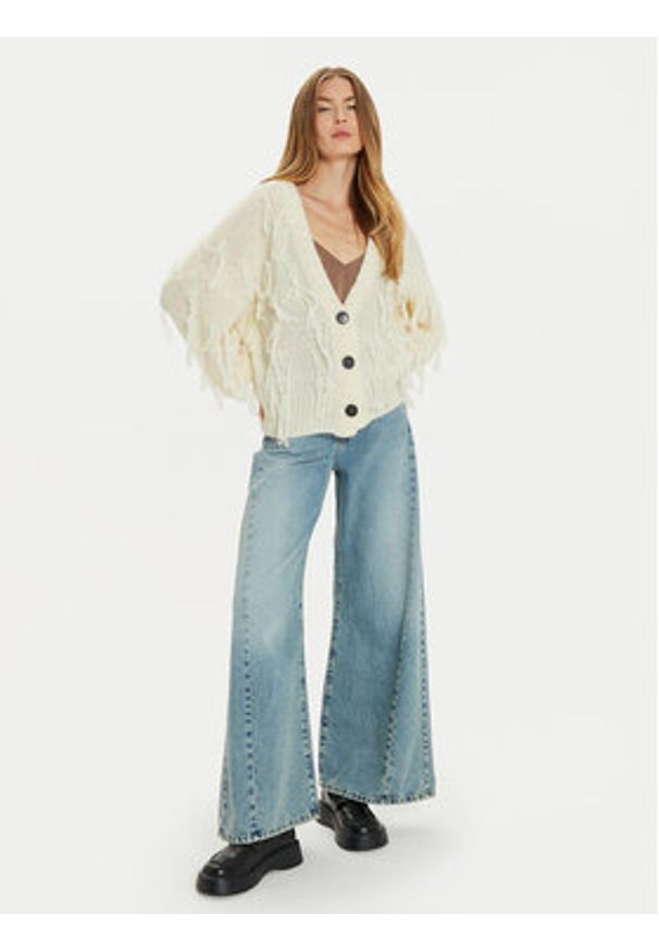 ViCOLO Jeansy DS0114 Niebieski Wide Leg. Kolor: niebieski