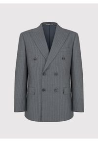 Pako Lorente - PAKO LORENTE – Szara marynarka garniturowa w prążek. Kolor: szary. Materiał: poliester, wiskoza. Wzór: prążki #2