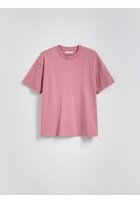 Reserved - T-shirt z efektem sprania - jasnofioletowy. Kolor: fioletowy. Materiał: bawełna, dzianina