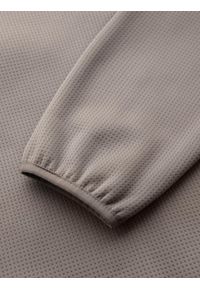 Ombre Clothing - Męska lekka kurtka z łączonych materiałów z kapturem i ozdobnym pikowaniem – popielata V3. Okazja: na co dzień. Typ kołnierza: kaptur. Kolor: szary. Materiał: materiał. Wzór: aplikacja. Styl: casual #6