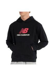 Bluza męska New Balance MT51512BK - czarna. Kolor: czarny. Materiał: bawełna, dresówka. Wzór: aplikacja. Styl: klasyczny #1