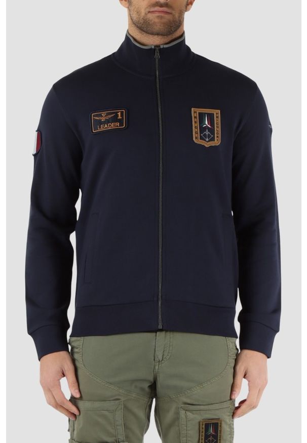 Aeronautica Militare - AERONAUTICA MILITARE Granatowa bluza męska With Patches, Rozmiar XXL. Kolor: niebieski