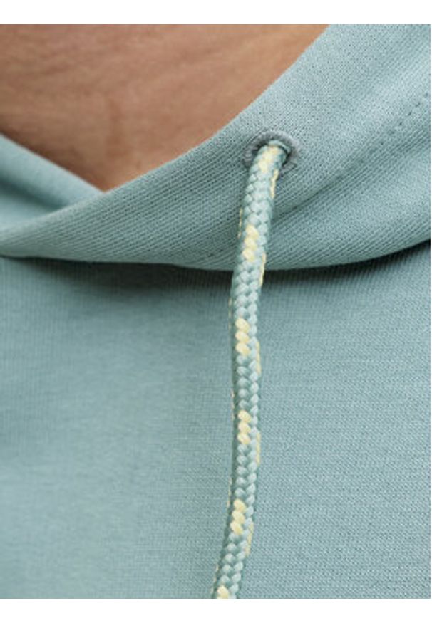 Jack & Jones Bluza Jjrain Sweat Hood 12288098 Turkusowy Regular Fit. Kolor: turkusowy. Materiał: bawełna