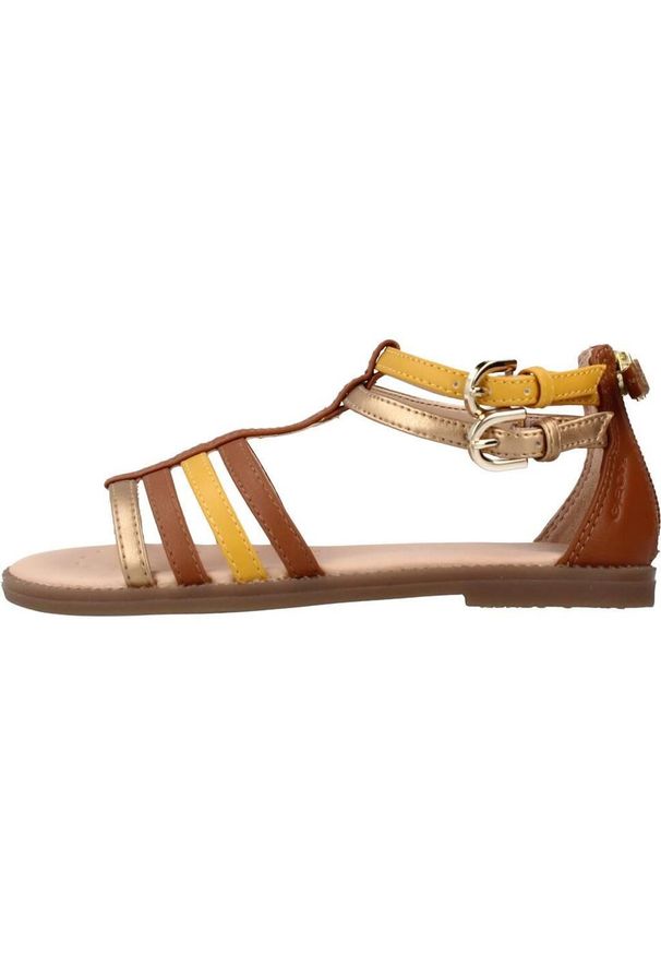 Geox - Sandały GEOX J SANDAL KARLY GIRL Brązowy. Kolor: brązowy. Materiał: syntetyk, skóra. Sezon: lato