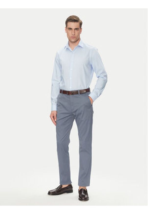 Calvin Klein Koszula LV019EU017 Błękitny Slim Fit. Kolor: niebieski. Materiał: bawełna