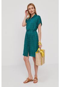Nissa - NISSA - Sukienka. Kolor: zielony. Materiał: tkanina. Długość rękawa: krótki rękaw. Typ sukienki: rozkloszowane. Długość: mini #2