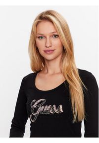 Guess Bluzka W3YI37 J1314 Czarny Slim Fit. Kolor: czarny. Materiał: bawełna #4