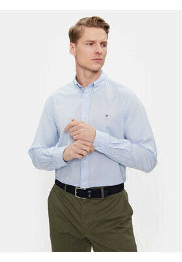 TOMMY HILFIGER - Tommy Hilfiger Koszula MW0MW30934 Błękitny Regular Fit. Kolor: niebieski. Materiał: bawełna