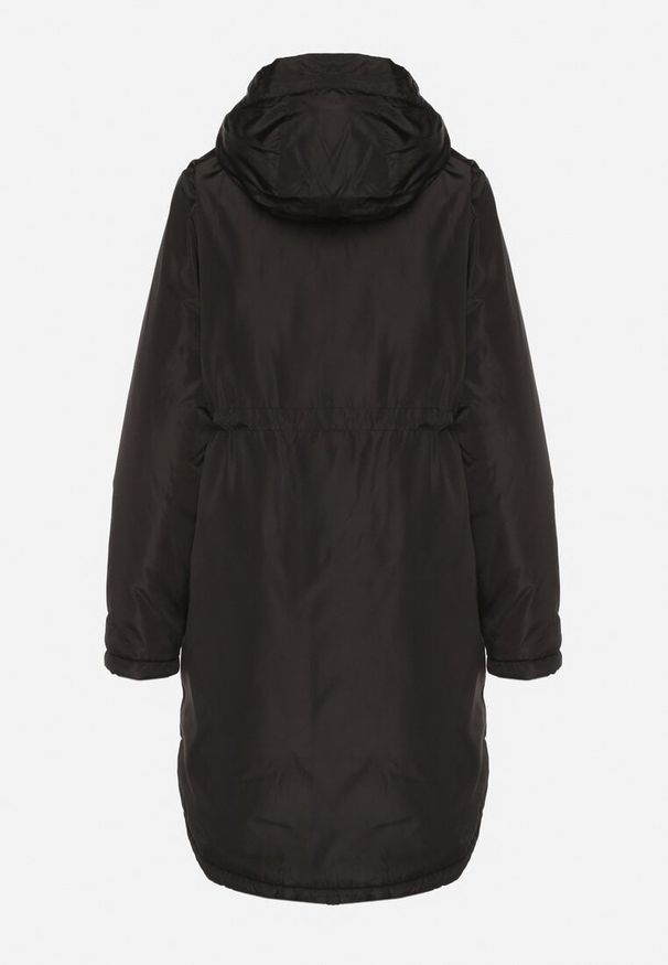 Born2be - Czarna Klasyczna Kurtka Parka z Futrzaną Wyściółką Olenevia. Okazja: na co dzień. Kolor: czarny. Materiał: futro. Styl: klasyczny