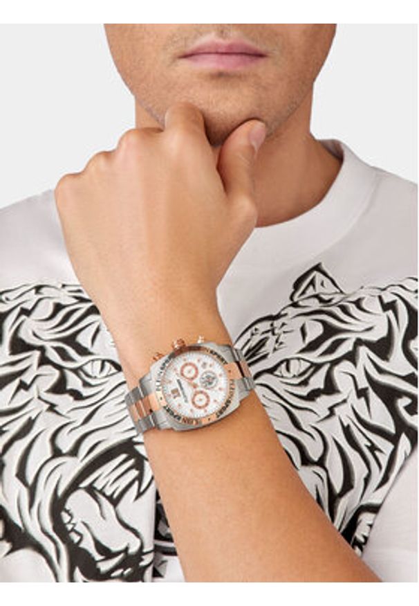 Plein Sport Zegarek Wildcat PSGBA1423 Srebrny. Kolor: srebrny. Styl: sportowy