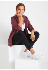 bonprix - Bluza rozpinana z kapturem, z czystej bawełny. Typ kołnierza: kaptur. Kolor: czerwony. Materiał: bawełna #2