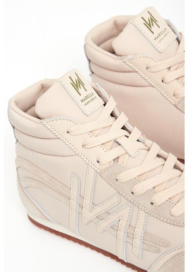 Marella - Sneakersy damskie zamszowe Gregory MARELLA MONOCHROME. Materiał: zamsz
