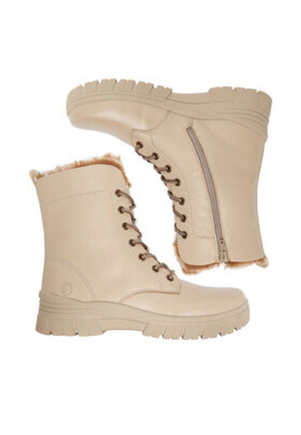 Remonte Trzewiki CEO-D0E72-60 Beżowy. Kolor: beżowy. Materiał: skóra