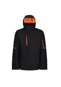 Regatta - Męska Kurtka Zimowa Przeciwdeszczowa Exosphere II. Kolor: żółty, czarny, wielokolorowy, pomarańczowy. Sezon: zima. Sport: turystyka piesza #1
