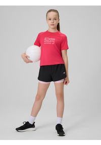 4f - 4F Koszulka sportowa szybkoschnąca dziewczęca - różowa 134/140 (8-10 lat). Kolor: różowy. Materiał: materiał. Sezon: lato. Styl: sportowy #2