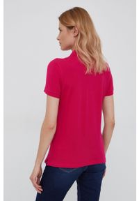 Lauren Ralph Lauren polo damski kolor różowy z kołnierzykiem. Typ kołnierza: polo. Kolor: różowy. Materiał: dzianina. Długość rękawa: krótki rękaw. Długość: krótkie. Wzór: gładki #2