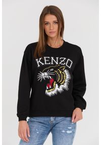 Kenzo - KENZO Czarna damska bluza TIGER VARSITY JUNGLE CREW-NEC, Rozmiar XS. Kolor: czarny