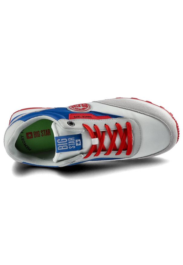 Big-Star - Białe Sneakersy Big Star Męskie Modne Obuwie. Okazja: na co dzień. Zapięcie: sznurówki. Kolor: biały. Materiał: skóra ekologiczna, materiał