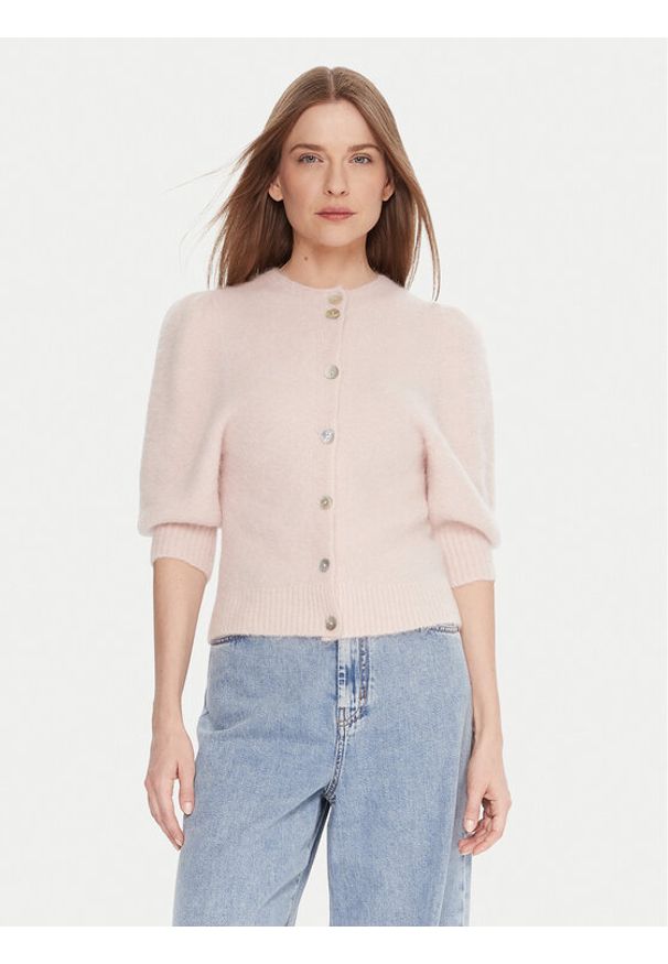 Kontatto Kardigan 3M0873C Różowy Regular Fit. Kolor: różowy. Materiał: syntetyk