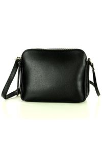 MAZZINI - Czarna Torebka Skórzana Crossbody Listonoszka. Kolor: czarny. Materiał: skórzane #1