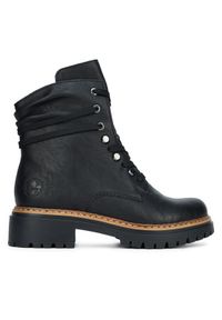 Rieker Botki 72621-00 Czarny. Kolor: czarny. Materiał: materiał, syntetyk