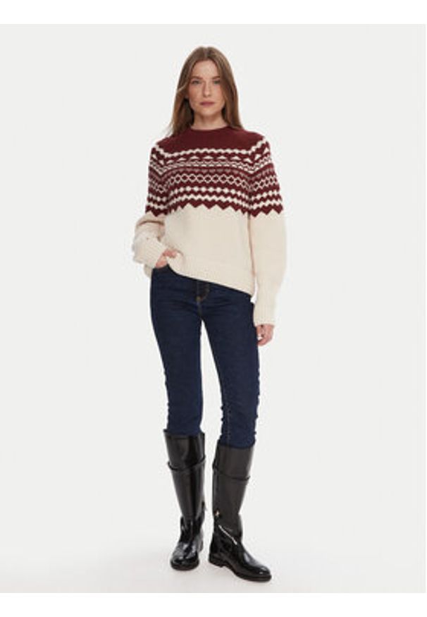 Barbour Sweter LKN1684MI11 Écru Regular Fit. Materiał: wełna