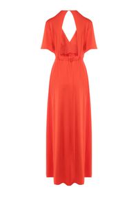 Born2be - Czerwona Sukienka Naude. Okazja: na ślub cywilny, na wesele. Kolor: czerwony. Wzór: jednolity, gładki, kolorowy. Typ sukienki: rozkloszowane. Styl: wizytowy, elegancki. Długość: maxi #4