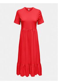 only - ONLY Sukienka codzienna May 15252525 Czerwony Regular Fit. Okazja: na co dzień. Kolor: czerwony. Materiał: bawełna. Typ sukienki: proste. Styl: casual #2