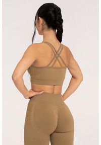 GYM GLAMOUR - Stanik fitness cardio damski Gym Glamour push up 2.0. Kolor: żółty. Rodzaj stanika: push-up. Sport: fitness