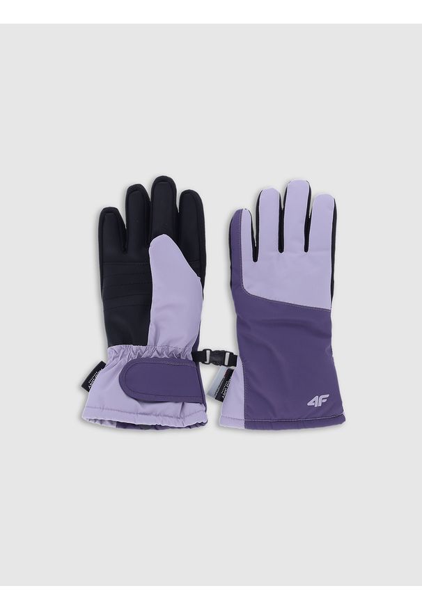 4f - 4F Rękawiczki narciarskie Thinsulate dziecięce - fioletowe S. Kolor: fioletowy. Materiał: materiał. Technologia: Thinsulate. Sezon: zima. Sport: narciarstwo