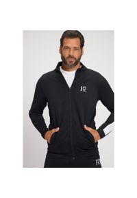 JAY-PI - Męska Bluza dresowa Odzież fitness stójka do 8XL. Typ kołnierza: kołnierzyk stójkowy. Kolekcja: plus size. Kolor: czarny. Materiał: poliester, materiał. Sport: fitness